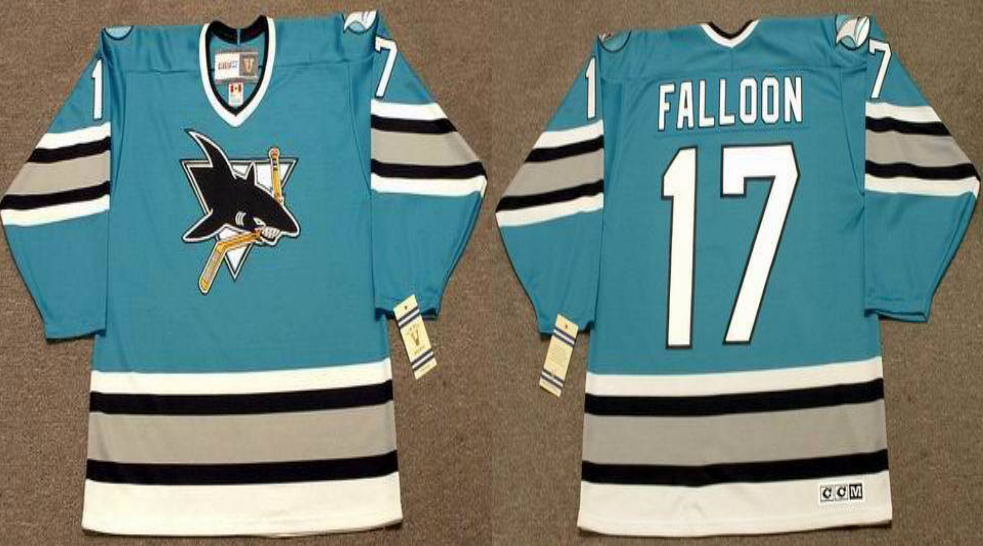 2019 Men San Jose Sharks #17 Falloon blue CCM NHL jersey 